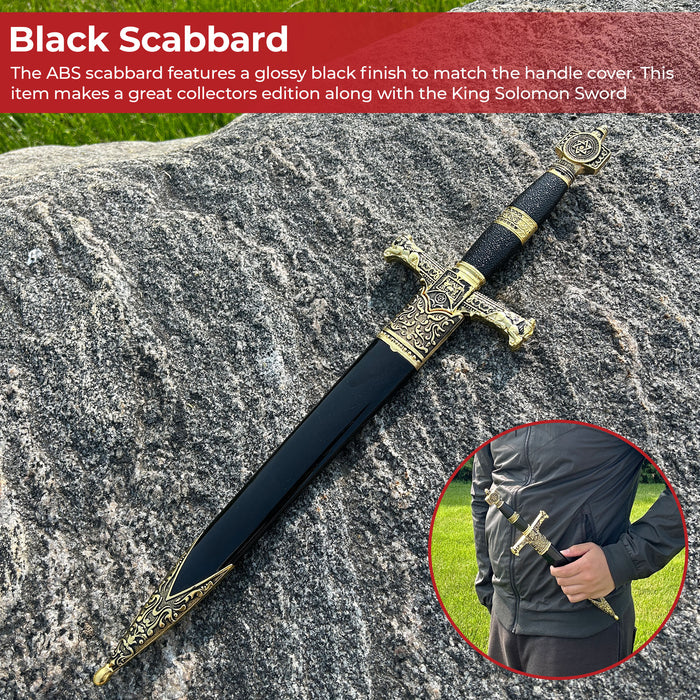 King Solomon Medieval Crusader Dagger Black