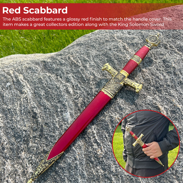 King Solomon Medieval Crusader Dagger Red