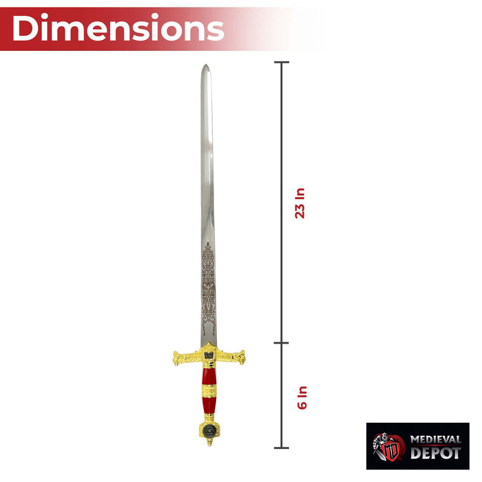 King Solomon Short Sword Majestic Red and Gold Edition