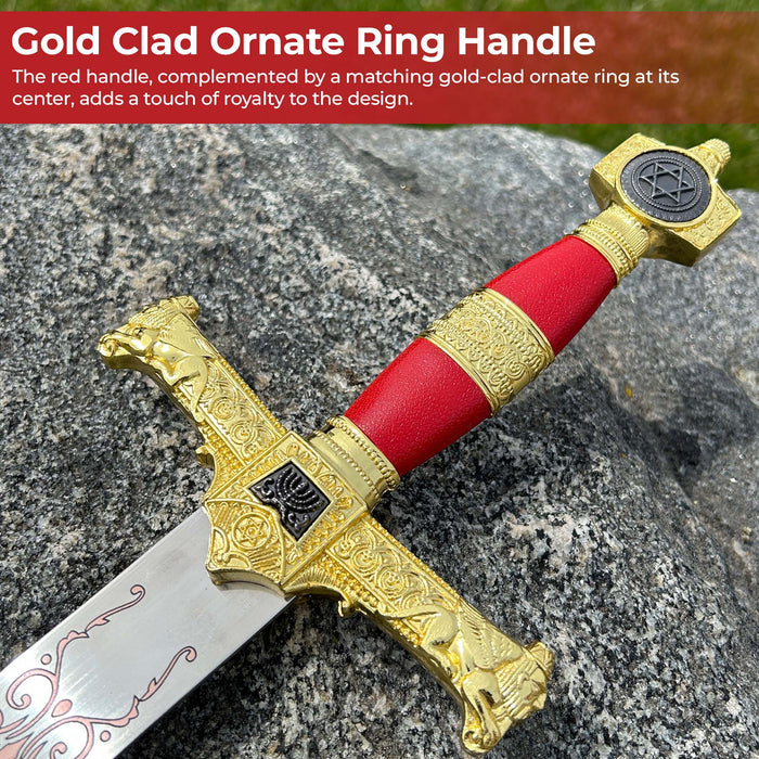 King Solomon Short Sword Majestic Red and Gold Edition