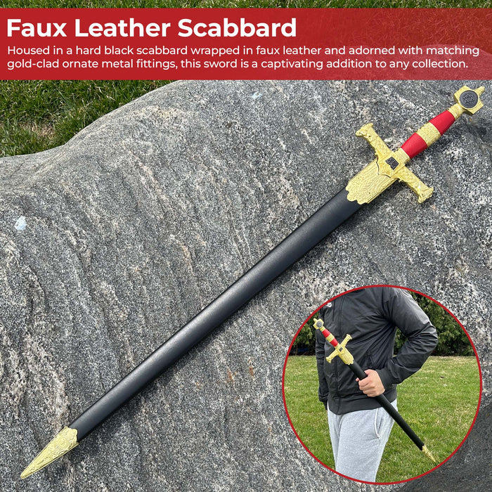 King Solomon Short Sword Majestic Red and Gold Edition