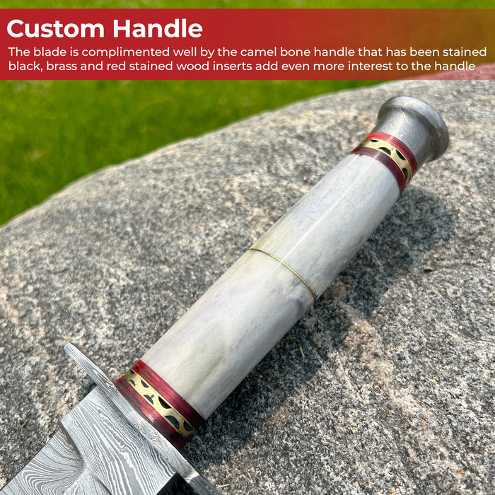 Legion of the Damned Damascus Steel Dagger with Leather Sheath