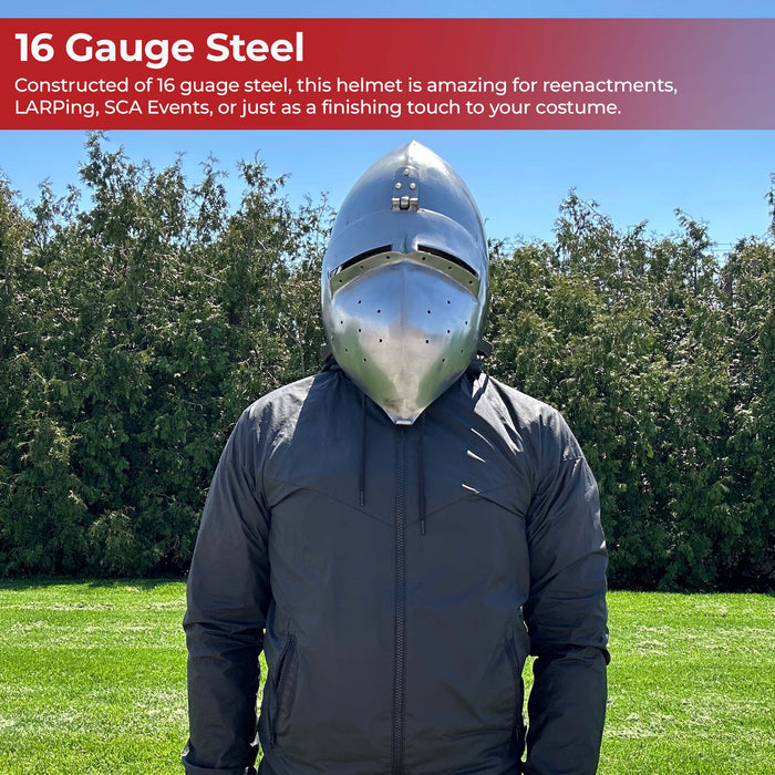 Medieval Bascinet Klappvisor Helmet