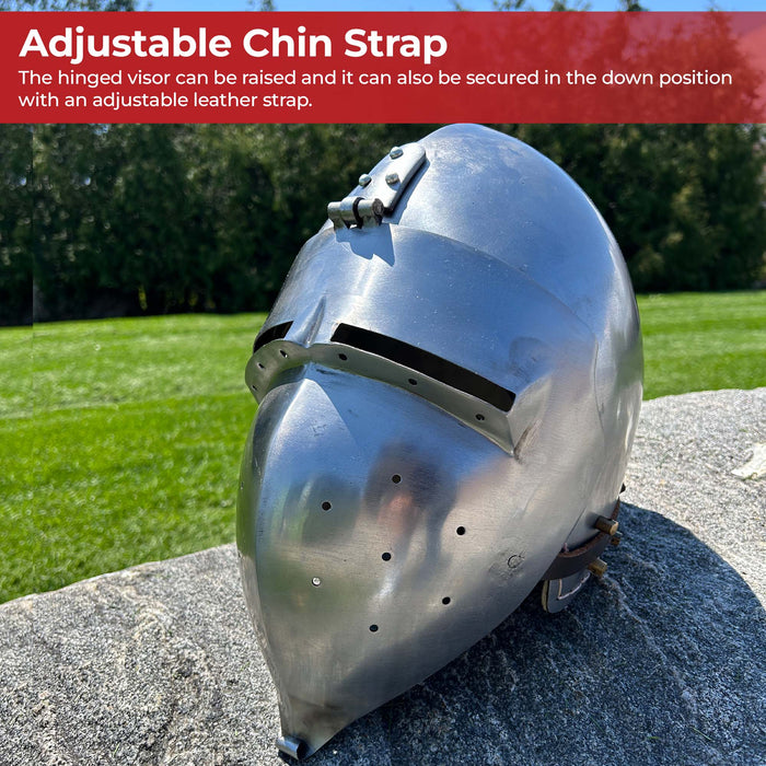 Medieval Bascinet Klappvisor Helmet