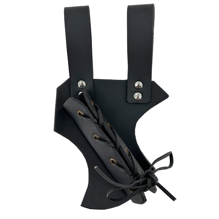 Medieval Hawk Wood Leather Sword Frog Black