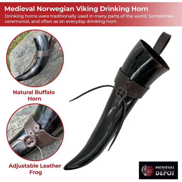 Medieval Norwegian Viking Drinking Horn 24oz