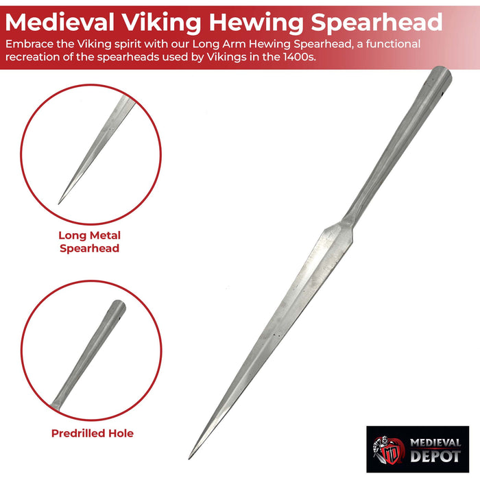Medieval Viking Hewing Spearhead Functional High Carbon Steel