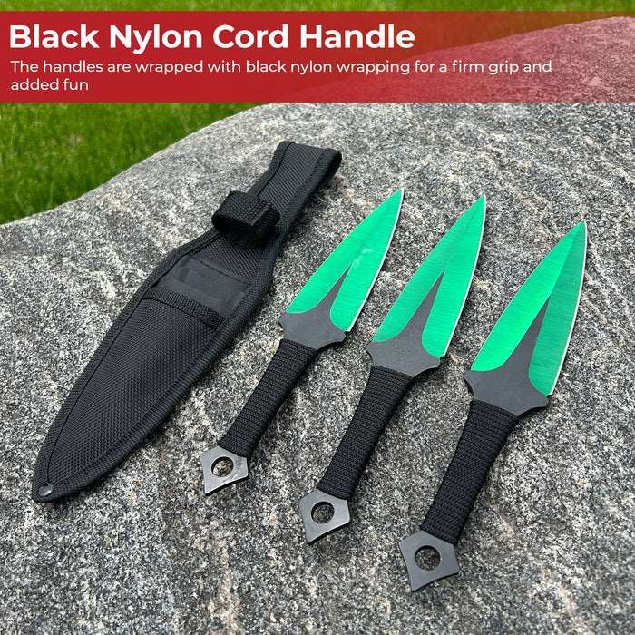 Momochi Ninjutsu Precision Throwing Knives Green