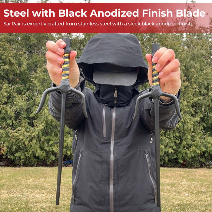 "Moonlit Demonstration" Octagonal 15" Black Sai Pair