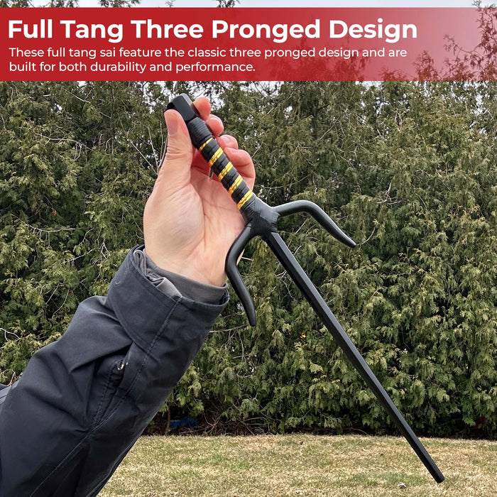 "Moonlit Demonstration" Octagonal 15" Black Sai Pair