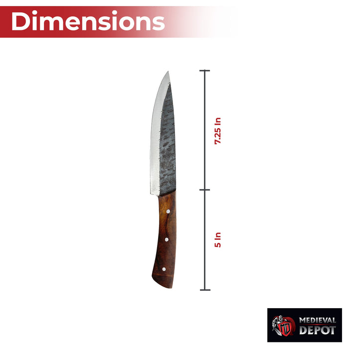 Medieval Forged Carbon Steel Chef's Knife