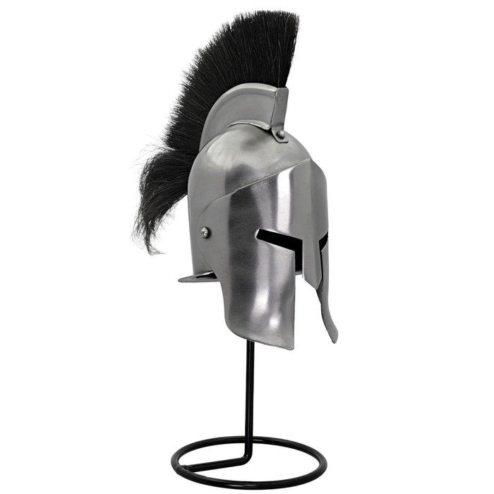 Miniature Greek Trojan War Helmet Display With Stand