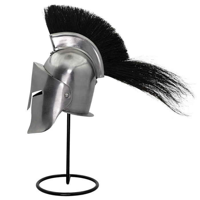 Miniature Greek Trojan War Helmet Display With Stand