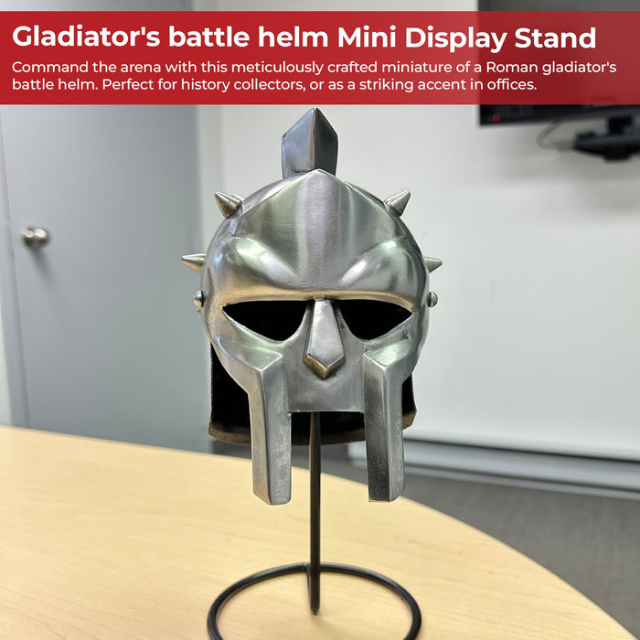 Miniature Roman Gladiator Maximus Helmet Display With Stand