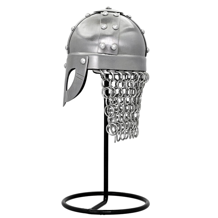 Miniature Viking Combat Helmet Display With Stand