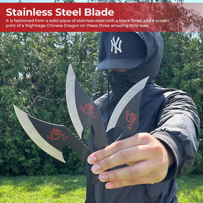 Nightrage Dragon Set of Three Throwing Knives