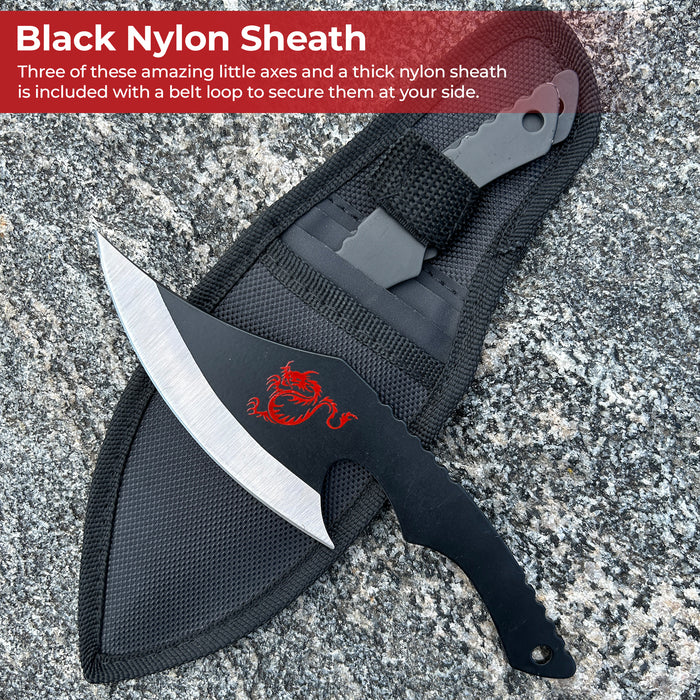 Nightrage Dragon Set of Three Throwing Knives