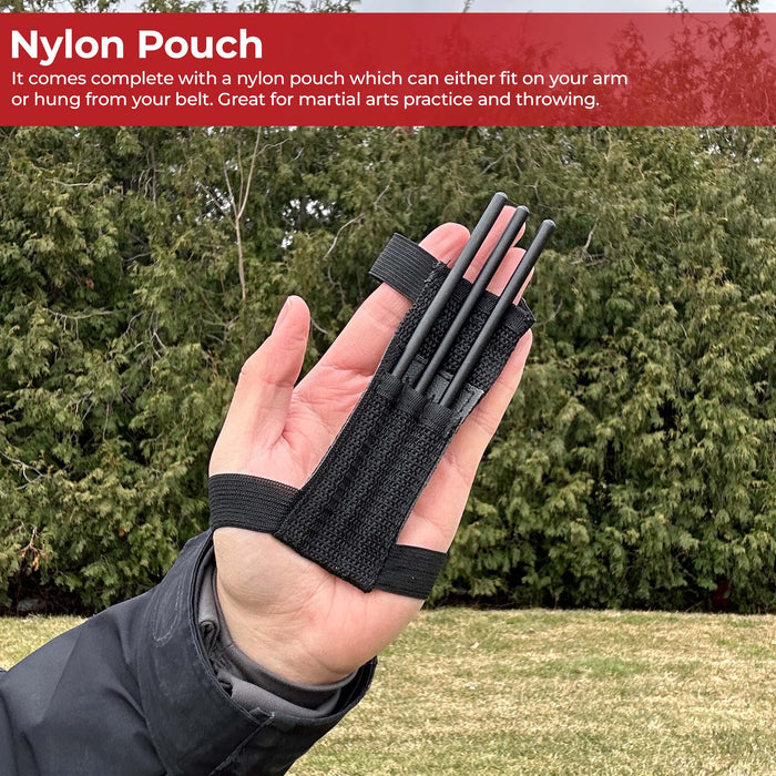 Ninja Assassin Arm Spikes 3pcs Set With Belt Pouch