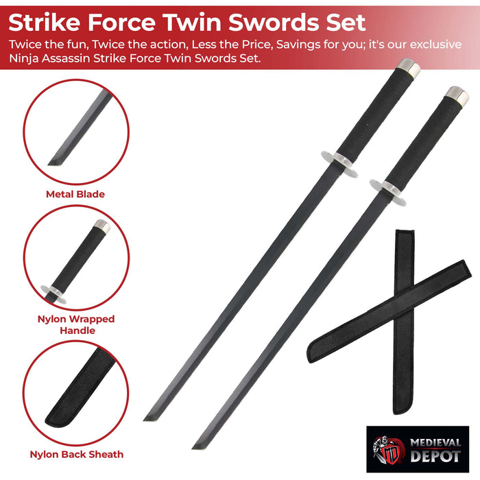 Ninja Assassin Strike Force Twin Swords Set