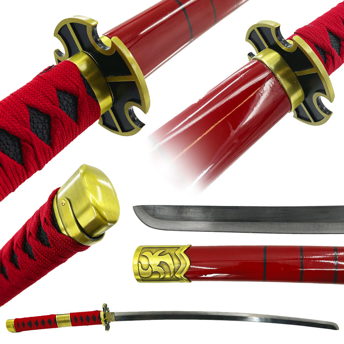 One piece Zoro Sandai Kitetsu silver edge Katana Sword