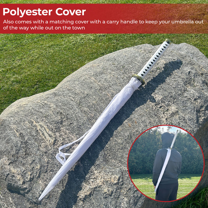 One piece Zoro Wado Ichimonji Katana Handle Umbrella White