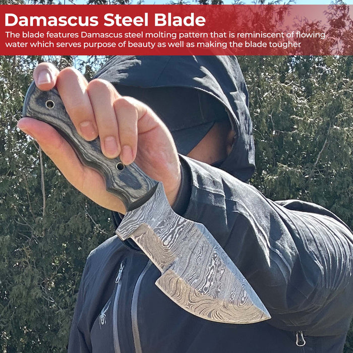 Ozark Full Tang Hand Forged Damascus Steel Tracker Knife