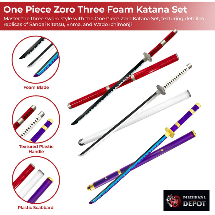 One Piece Zoro Three Sword Style Foam Set