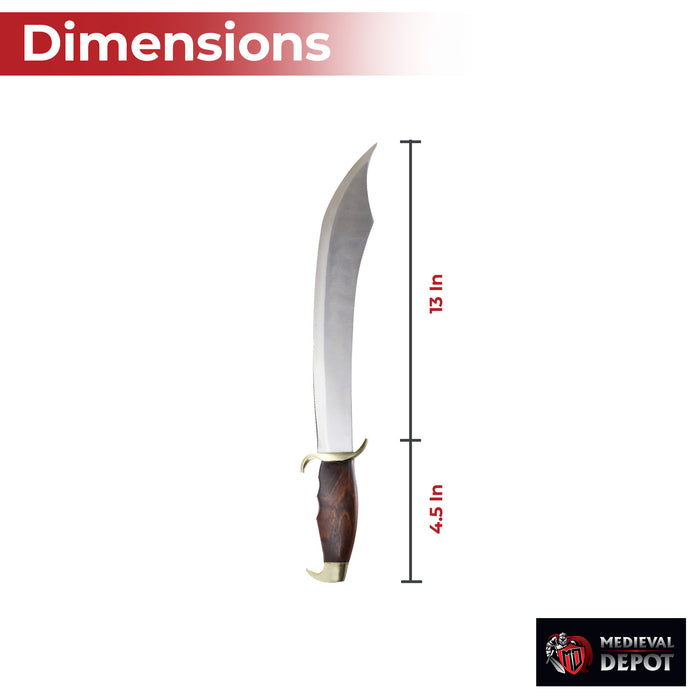 Persian Warrior Arabian Short Scimitar Sword With Leather Sheath