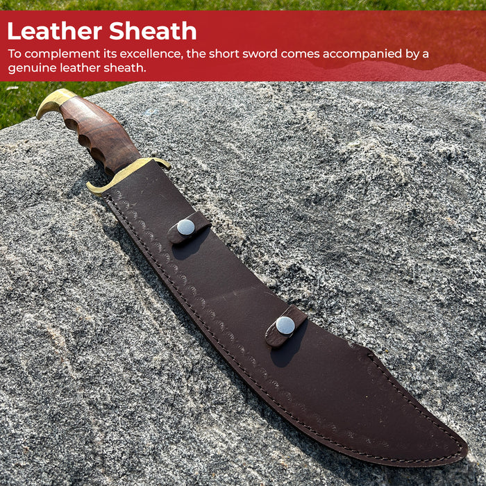 Persian Warrior Arabian Short Scimitar Sword With Leather Sheath