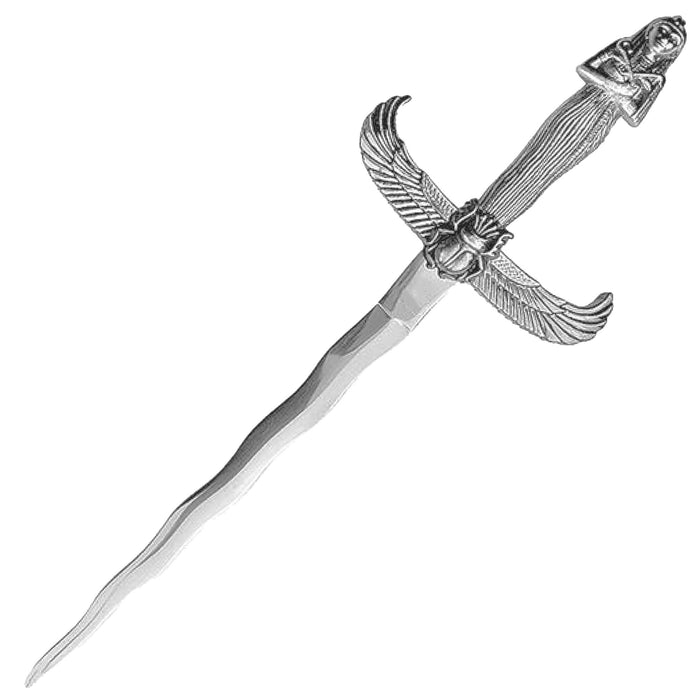 Pharaohs Wing Egyptian Inspired Kris Dagger with Hieroglyphic Scabbard