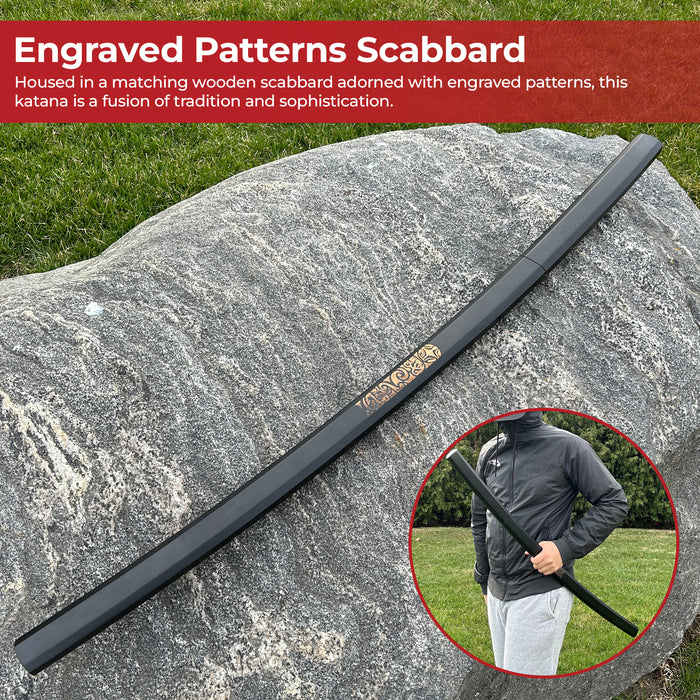 Premium Black Traditional Wooden Shirisya Katana