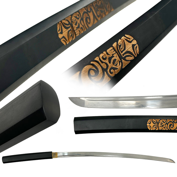 Premium Black Traditional Wooden Shirisya Katana