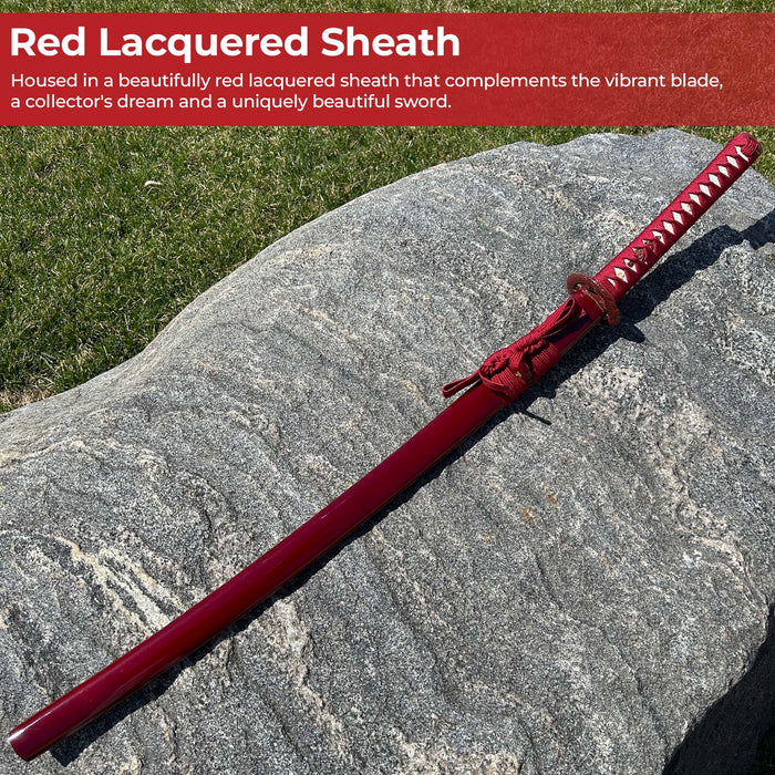 Rare Red Damascus Steel Katana