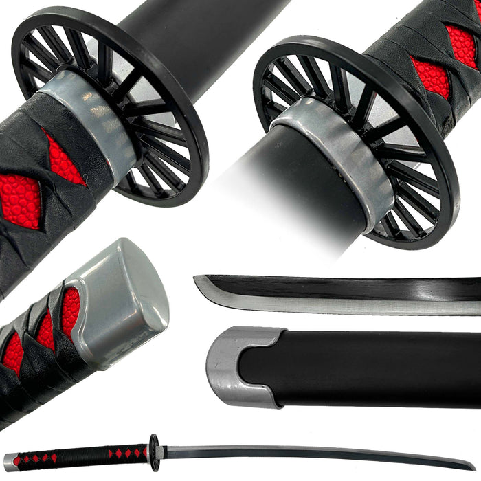 Tanjiro Kamado Demon Slayer Blackened Two-Tone Blade Nichirin Katana Sword
