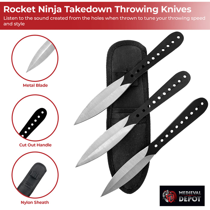 Rocket Ninja Takedown Throwing Knives