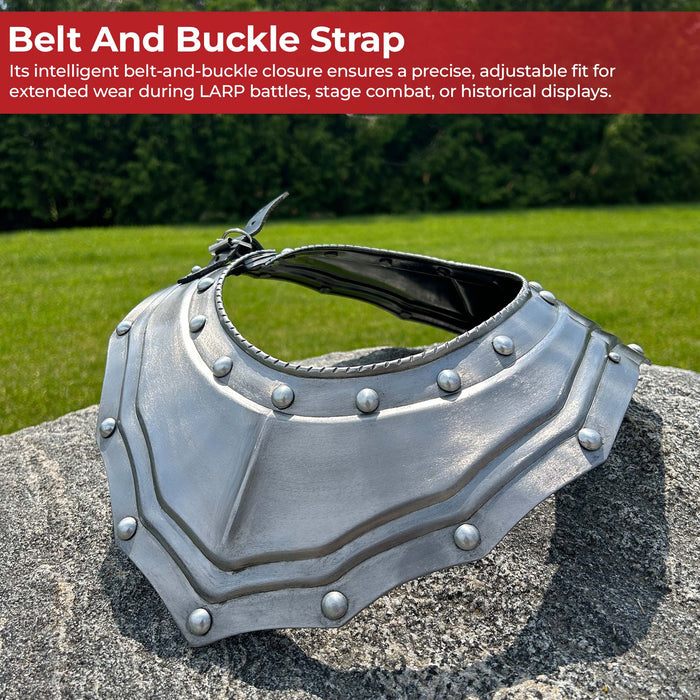 Renaissance Elegance Steel Gorget Neck Armor Refined