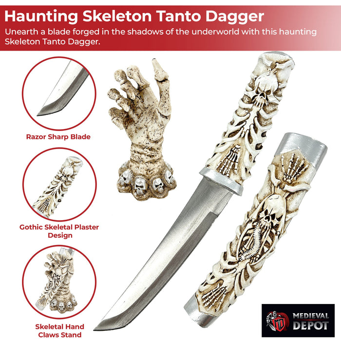 Rise from the Dead Skeleton Tanto Dagger
