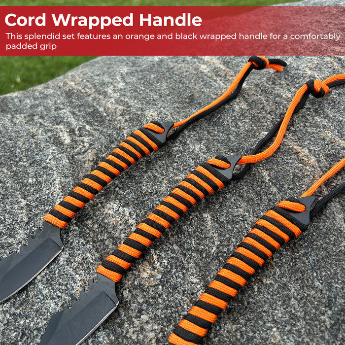 Tiger Stripe Throwing knife set