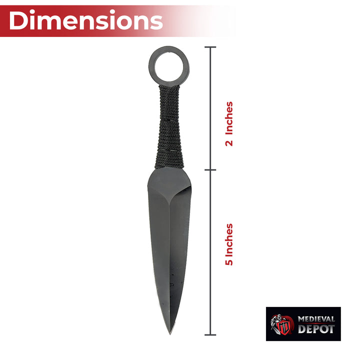 Serpent Strike Throwing Black Kunai Set