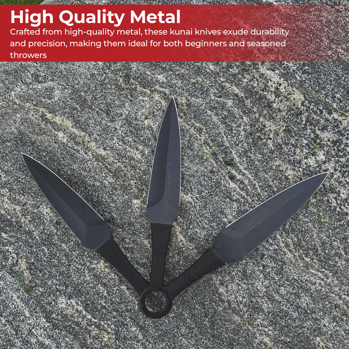 Serpent Strike Throwing Black Kunai Set