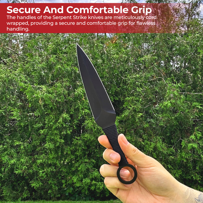 Serpent Strike Throwing Black Kunai Set