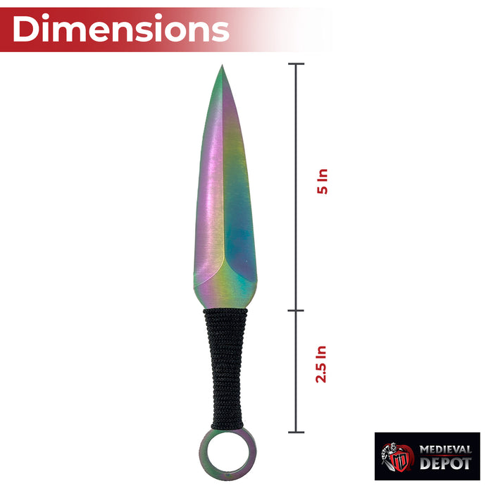 Serpent Strike Rainbow Kunai Throwing Knife Set