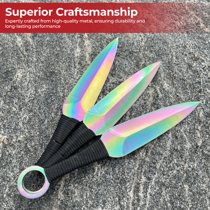 Serpent Strike Rainbow Kunai Throwing Knife Set