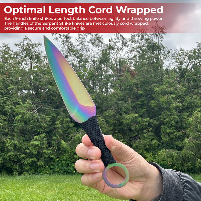 Serpent Strike Rainbow Kunai Throwing Knife Set