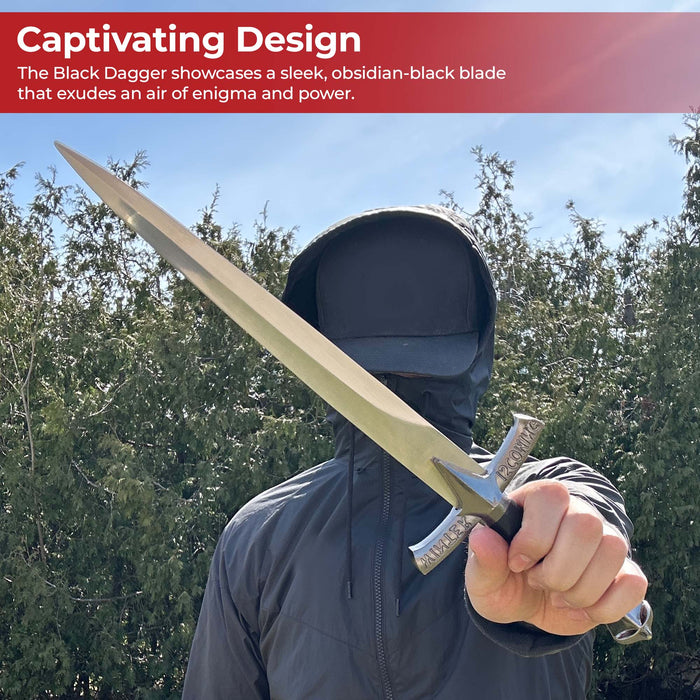 Shadow Embrace Winter Is Coming Engraved Black Dagger with Metal Fittings