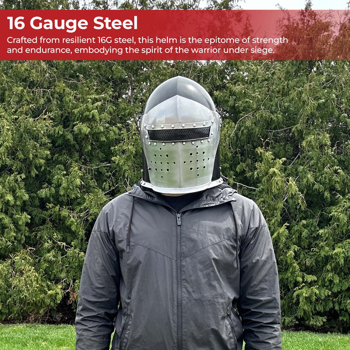 Siege Sentinel Dual Tone Visored Barbuta Helmet