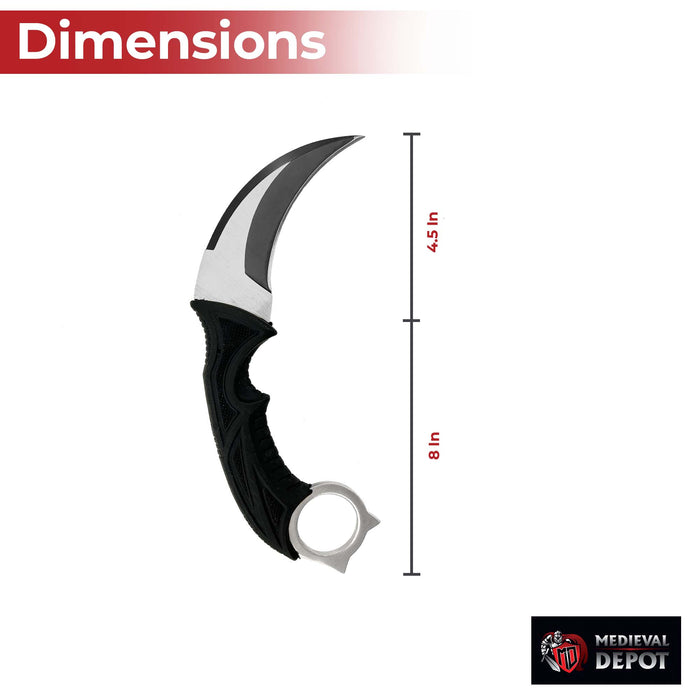 Silver Back Stalker Fixed Blade Survival Karambit