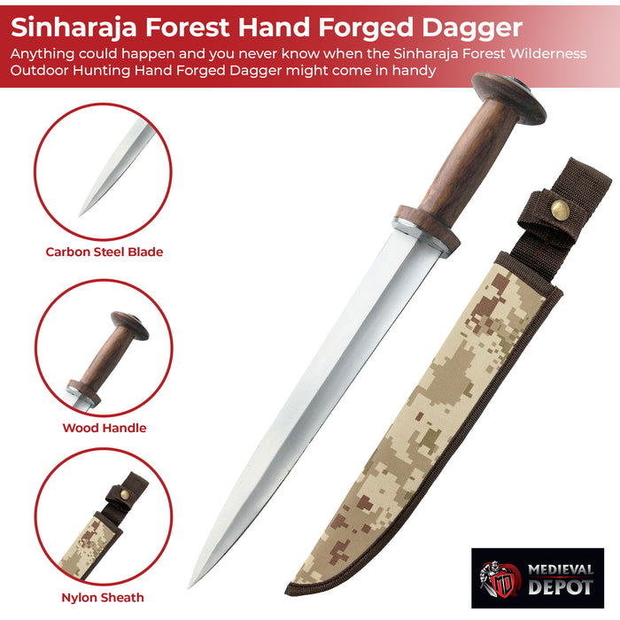 Sinharaja Forest Outdoor Hunting Hand Forged Dagger
