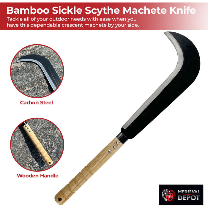 Slasher Crescent Outdoor Bamboo Sickle Scythe Machete Knife