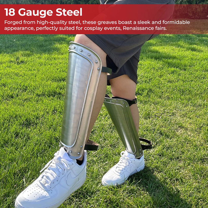 Sleek in Steel Medieval Greaves Leg Armor